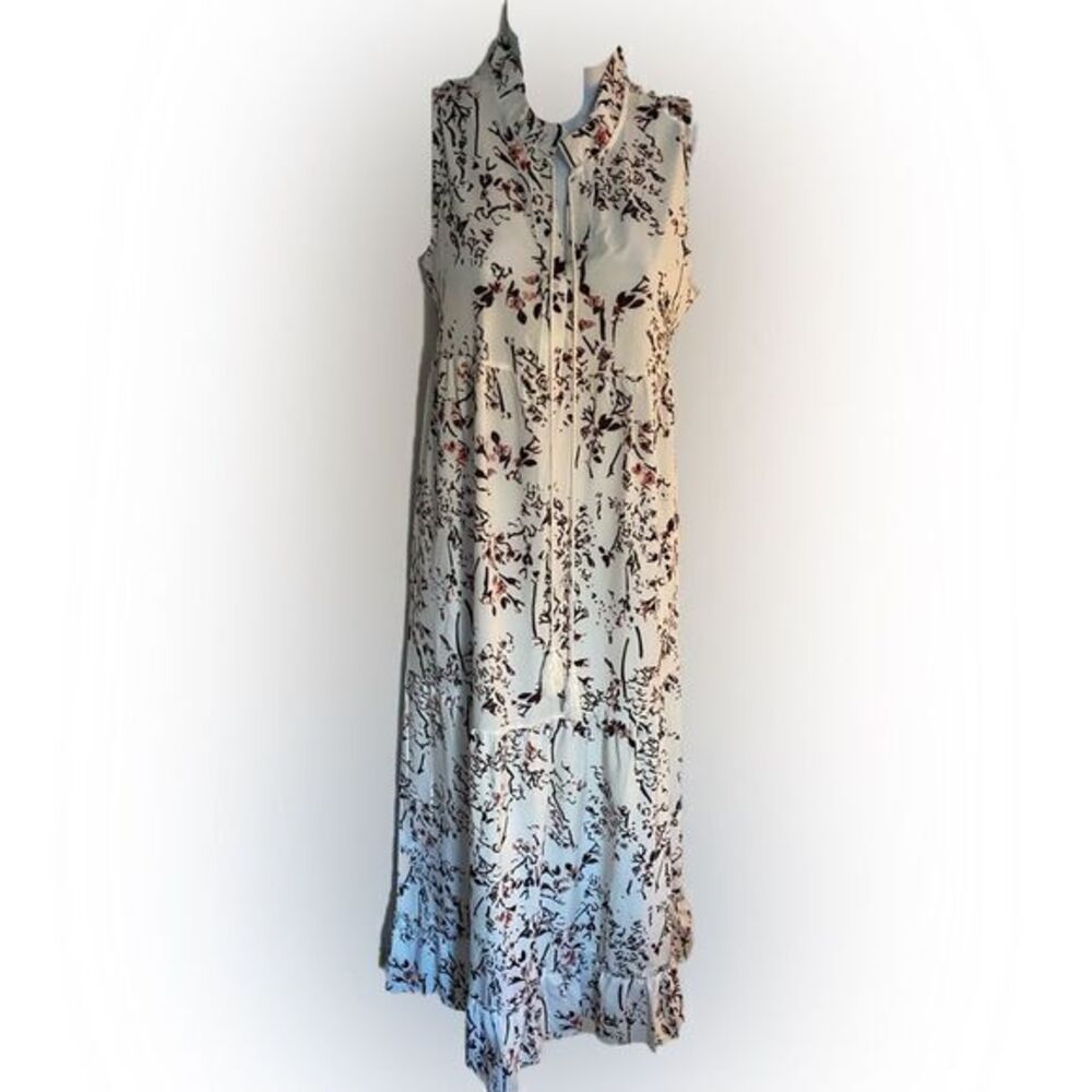 Made With Love Midi Summer Dress -M white floral print.  polyester, NWT